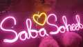 Couple Name Neon Sign Plate Customized Gift - 9 Letter and Adapter - Studio Lighting Couple neon. 