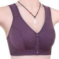 Front Opening Cotton Maternity Nursing Bra - 3 Button, Wireless, Non-Padded, for Breastfeeding Moms. 