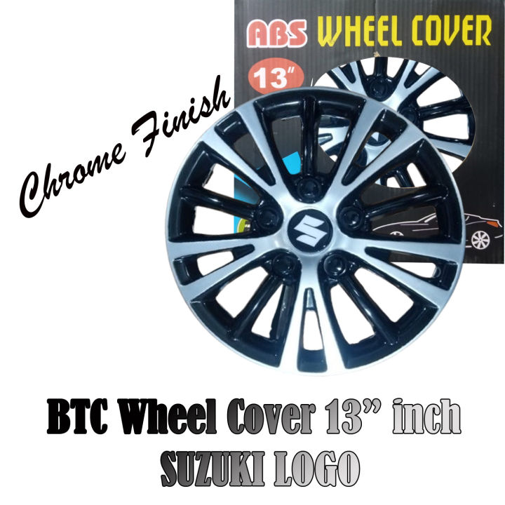 Fancy Chrome FInish BTC Wheel Cover - 13" - 4 pieces Set - Suzuki Logo