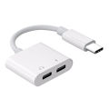 2 in 1 Dual Type C Headphone Adapter USBC Splitter Jack AUX Audio Charging Converter for Huawei Samsung Xiaomi. 