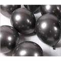 BLACK METALLIC CHROME BALLOONS PACK ( PACK OF 10 BLACK BALLOONS ). 