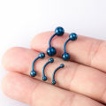 5pcs 16G 2.5-6mm Eyebrow Piercing Lip Ring Curved Barbell Stud Body Jewelry Lonni. 