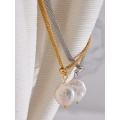 Grim Teiousx Yhpup Tarnish Free Natural Pearl Beads Chic Exquisite Necklace Thin Chain Stainless Steel Minimalist Charm Collar Jewelry Women. 