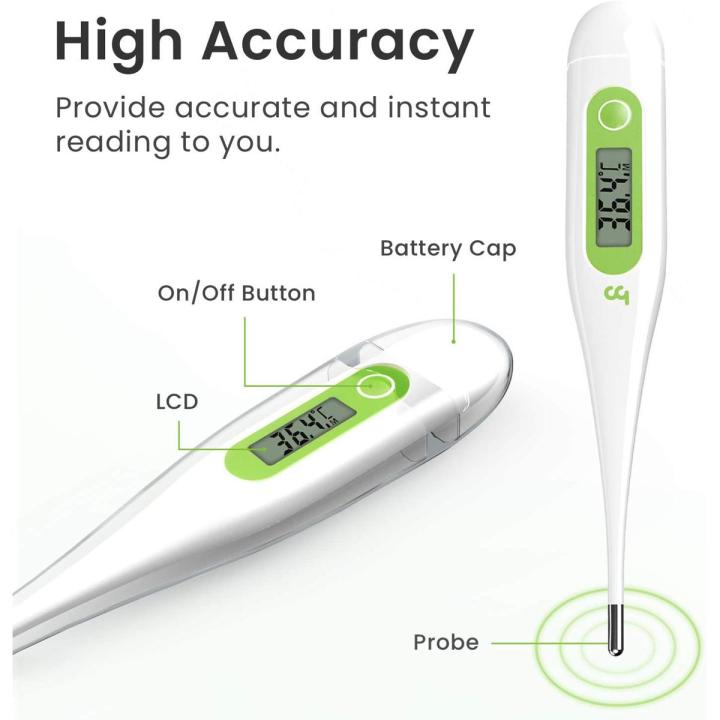 Thermometer for Fever, Pack of 1 Digital Thermometer Baby Thermometer Armpit and Oral Thermometer for Kids Baby Adults, Medical Thermometer Accurate Switchable Body Temperature Thermometer Waterproof for Home Use