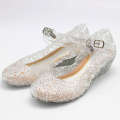 Frozen 2 Ice and Snow Romance Elsa Girls' Sandals Cinderella Crystal Children's High Heels Princess Shoes. 