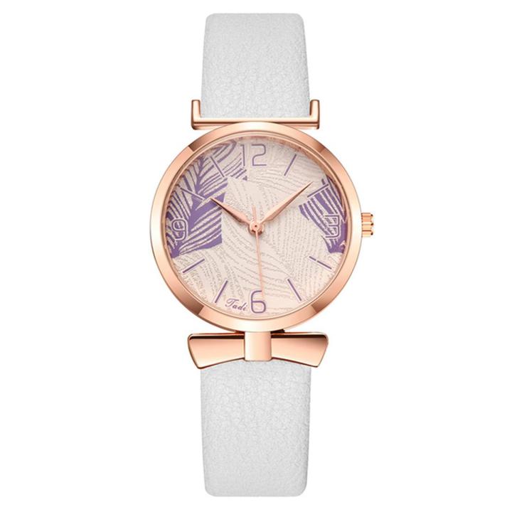 【ETOP】Simple Elegant Ladies Watcehs Literary Leaf Versatile Women Quartz Watch Temperament  Female Dress Wristwatcehs Relogio Feno