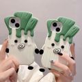 【Ready Stock+COD】3D Cute Cartoon Green Chinese Onion Phone Case for iPhone 14 13 12 11 Pro Max Soft Rubber Shockproof Back Cover Shell. 