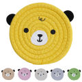 Coaster Anti-skid Cartoon Bear Hand-Woven Cotton Rope Placemat. 