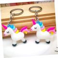 Unicorn Keychain Holder Keyring for Kids Children  Best Return Gift,With Free Gift for Kids (Sticker, Golden Scarf pin, Balloon, Pair of Girls Hair Poni) By Mall City Zone. 