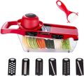 Vegetable Chopper Mandoline Slicer,6 in 1 Mandoline Slicer Cutter and Grater with Hand Protector, Interchangeable Blades - for Cutting Onions, Potatoes, Carrots and Other Fruits. 