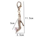 High Heeled Shoes Keychain Rhinestone Crystal Shoe Pendant Car Key Chain Bag Keyring Boutique Gift Decorative Alloy Women Trendy. 