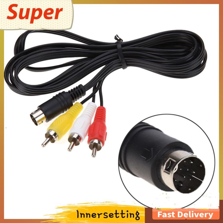 %E3%80%90inn%E3%80%91New%20Professional%20Black%201.8%20m%203%20RCA%209%20pin%20Audio%20Video%20AV%20Cable%20for%20Sega%20Genesis%202%20or%203%20-%20Image%203