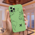 【Solo Yolo】Luxury popular planes world map travel Silicone Case for iPhone 11 12 13 14 Pro Max 13mini 13Promax cute candy matte soft cover. 