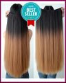 Clip-in Dip Dye Ombre Hair Extensions Black to Light brown - 30 INCH. 
