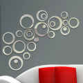 3D Mirror Acrylic Wall Sticker Rings (One Set=120mm +100mm+80mm+60mm+40mm+20mm Diameter) for Kids Room/Living Room/Bedroom/Home, Wall Art. 