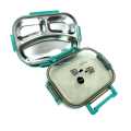 ARSH- Stainless Steel Lunch Box with Spoon 3-Compartments SUS304 Vacuum Inner Compartments Lunch Box. 