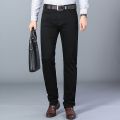2021 Winter Men's Jeans Stretch Casual Straight Thick Denim Flannel Jeans Soft Pant Trousers Size 28-38. 