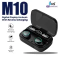 F2 TWS M10 Bluetooth 5.1 Wireless Ear-bud with Charging Box, 3500mAh, Waterproof Sports Headphones, Stereo Headset with Built-in Microphone, New. 