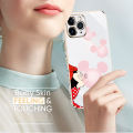 Hontinga for Samsung A32 4G Back Cover（Free Lanyard）Luxury 6D Plating Cartoon Bubble Mouse Side Pattern Case Soft Silicone Square Mobile Cover. 