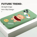 Hontinga for Redmi 9 Case Lovely Cartoon Bear Back Cover Square Original Liquid Silicone Cases Camera Protection Shockproof. 
