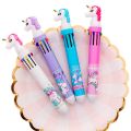 1 pcs Fluffy Unicorn Retractable Pen multi ink Colours Gift For Kids Girls Creative Stationery. 