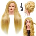 Hair Dummy Wig Training Head For Hair Styling Practice Salon Cutting Hair (Golden). 