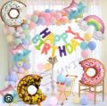 Unik Donut Rainbow Star Postal Balloons Foil Balloon happy birthday Theme decoration set happy birthday banner happy birthday balloons birthday decoration accessories birthday decoration accessories for boys party decorations. 