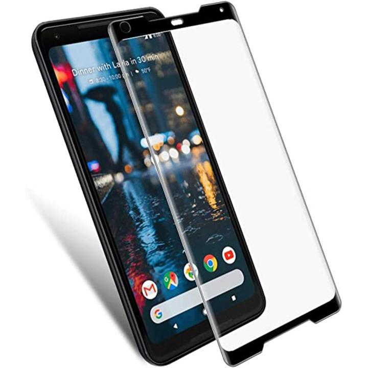 Google Pixel 2 XL / 2xl HD Glass Full glue Shinning glass Tempered Glass Screen Protector BLACK