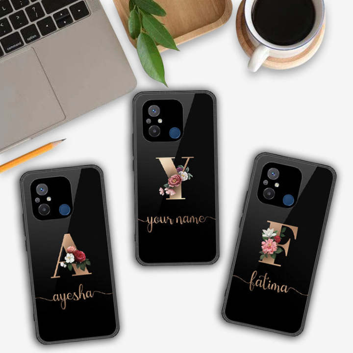 Xiaomi_ Redmi 12C Cover - Personalized Alphabet Series - HQ Ultra Shine Premium Infinity Glass Soft Silicon Borders Case