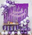 Happy Birthday Theme Set: Happy Birthday Banner, Back Curtain, 30 Latex Balloons, Confetti Balloons - Birthday Accessories for Girls and Boys, Birthday party decoration. 