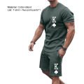 T-shirt Shorts Set Quick Drying Simple Casual Men Top Shorts Set. 