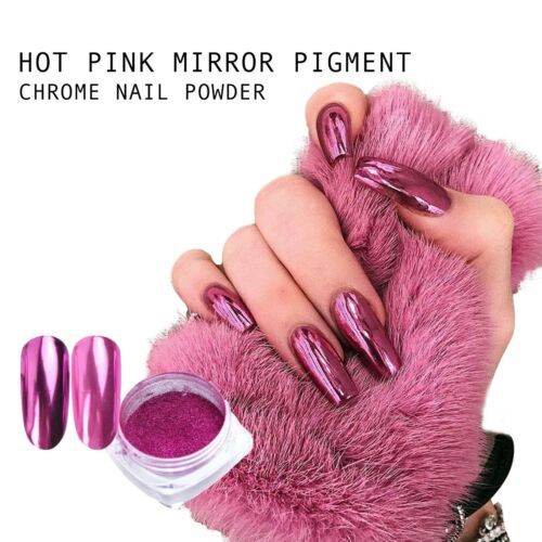 Pink Nail Mirror Chrome Powder Dust Shiny Magic Mirror Nail Art Pigment DIY Nail Decoration
