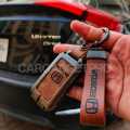 Honda Civic X 10 Th Gen 2016 - 2021 Premium Metal + Leather Key Case / Key Cover With Zinc Alloy Metal  Waterproof Scratch Proof - Vintage Brown. 