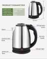 Electric Kettle (2.0 Liter) Hot Water Kettle Elegant Design Premium Quality Tea Coffee Warmer with Automatic Switch Function. 
