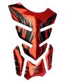3D Red Stereo Rubber Motorcycle Gas Fuel Oil Tank Pad Sticker Protector Cover Fish Bone Decals RED. 