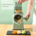 Tabletop Hand Chopper Rotating Manual Vegetable Slicer Machine 3 Blades | Vegetable Cutter & Onion / Fruit Slicer | All in One Chopper for Household Kitchen Cheese Grater. 
