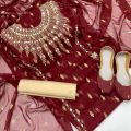 Girl's Dream Fashion New Handmade Dress For Women Chiffon Fully Embroided Mirror Work Shirt Embroided Duppata Massori Silk Trouser Matching Khusa 6..11 (Girl's Dream Fashion). 