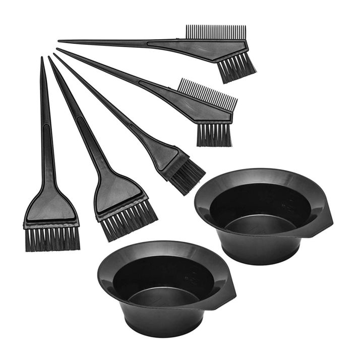 Hair Dye Color Brush and Bowl Set, Hair Color Brush Mixing Bowl Kit ,Tools for Hair Tint Dying Coloring Applicator, 7 Piece Set