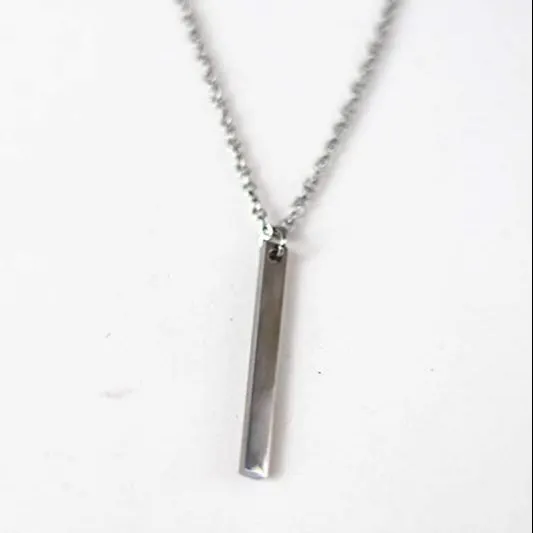Bar%20necklace%20rectangle%20pendant%20waterproof%20chain%20Locket%20for%20Men%20Boys%20silver%20-%20Image%204