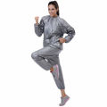 Heavy Duty Fitness Weight Loss Sweat Sauna Suit Exercise Gym Anti-Rip Silver. 