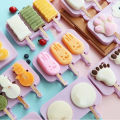 Silicone Ice Cream Mold Popsicle Siamese Molds with Lid DIY Homemade Ice Lolly Mold Cartoon Cute Image Handmade Kitchen Tools. 