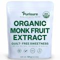 Purisure Organic Monk Fruit Extract, 125g, 400 Servings, Organic Pure Monk Fruit Sweetener Without Erythrito. 