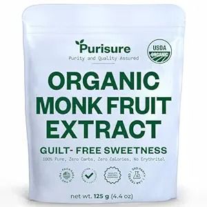 Purisure Organic Monk Fruit Extract, 125g, 400 Servings, Organic Pure Monk Fruit Sweetener Without Erythrito