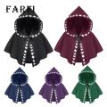Adult Hooded Cape Short Cape Hooded Lace Up Printed Contrast Color Medieval Vintage Halloween Cosplay Stage Show Performance Unisex Witch Vampires Shawl Gothic Cape. 