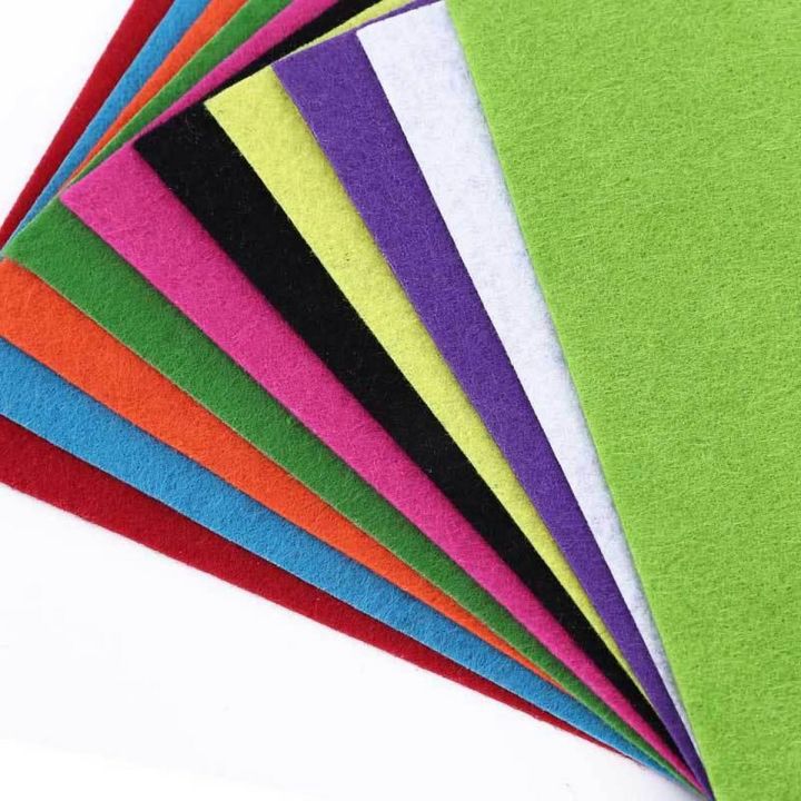Pack of 10 - A4 Size Plain Felt Fabric Sheets