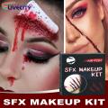 Facial Scar Wax Blood Gel Halloween SFX Special Effects Horror Makeup Kit. 