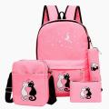 4pcs backpack Children School Bags For Girls Boys Canvas SchoolBag Fashion Kids Backpack Teenager Rucksack Cute backpack child. 
