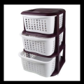 Vegetable/Fruits Rack - Premium quality - 3 Layer Compartment - Plastic material. 