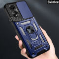 Phone case For OPPO A18 Back cover Hard Armor Shockproof Camera Protection Bracket Navigation Holder Ring cover For OPPO A18 Cover cases. 