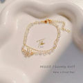 Tala 18K Gold Kyle Inspired - Double layer Pearl Flower Pendant Bracelet Exquisite packaging Fashion accessories. 